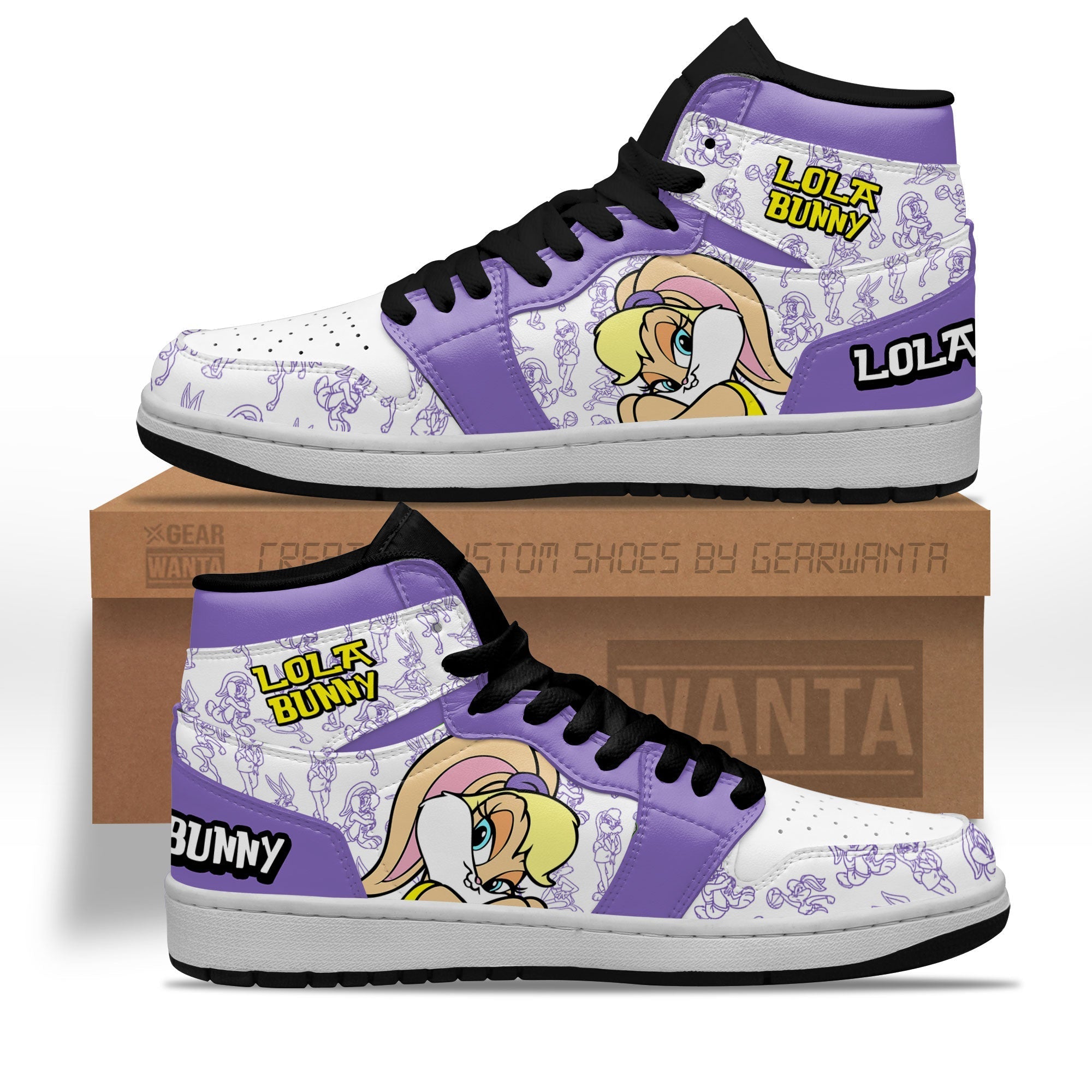 Ideafootwear Lola Bunny AJ1 High Sneakers Shoes For Men And Women 1