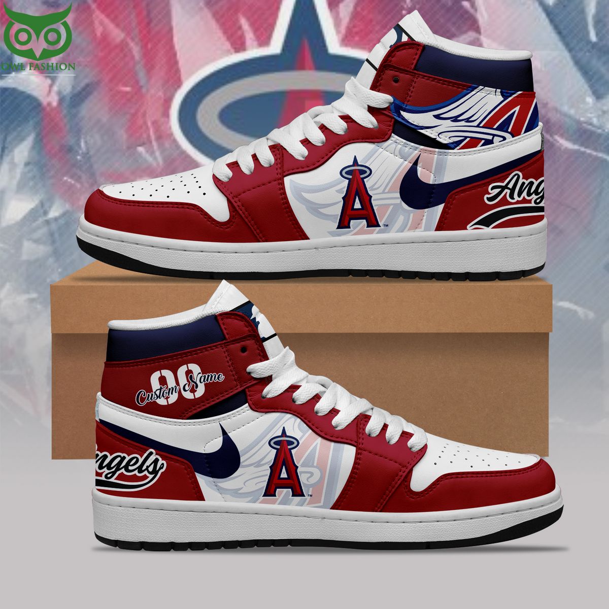 Ideafootwear Los Angeles Angels AJ1 High Sneakers Shoes For Men And Women 8