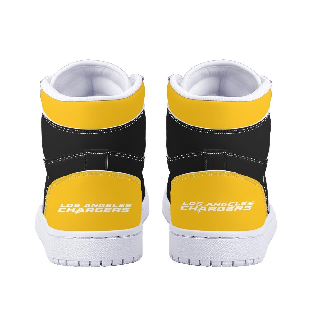 Ideafootwear Los Angeles Chargers AJ1 High Sneakers Shoes For Men And Women 9
