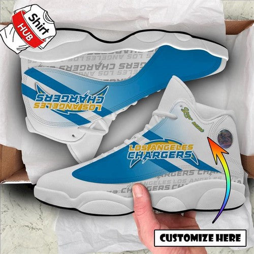 Ideafootwear Los Angeles Chargers AJ13 Sneakers Shoes For Men And Women 2