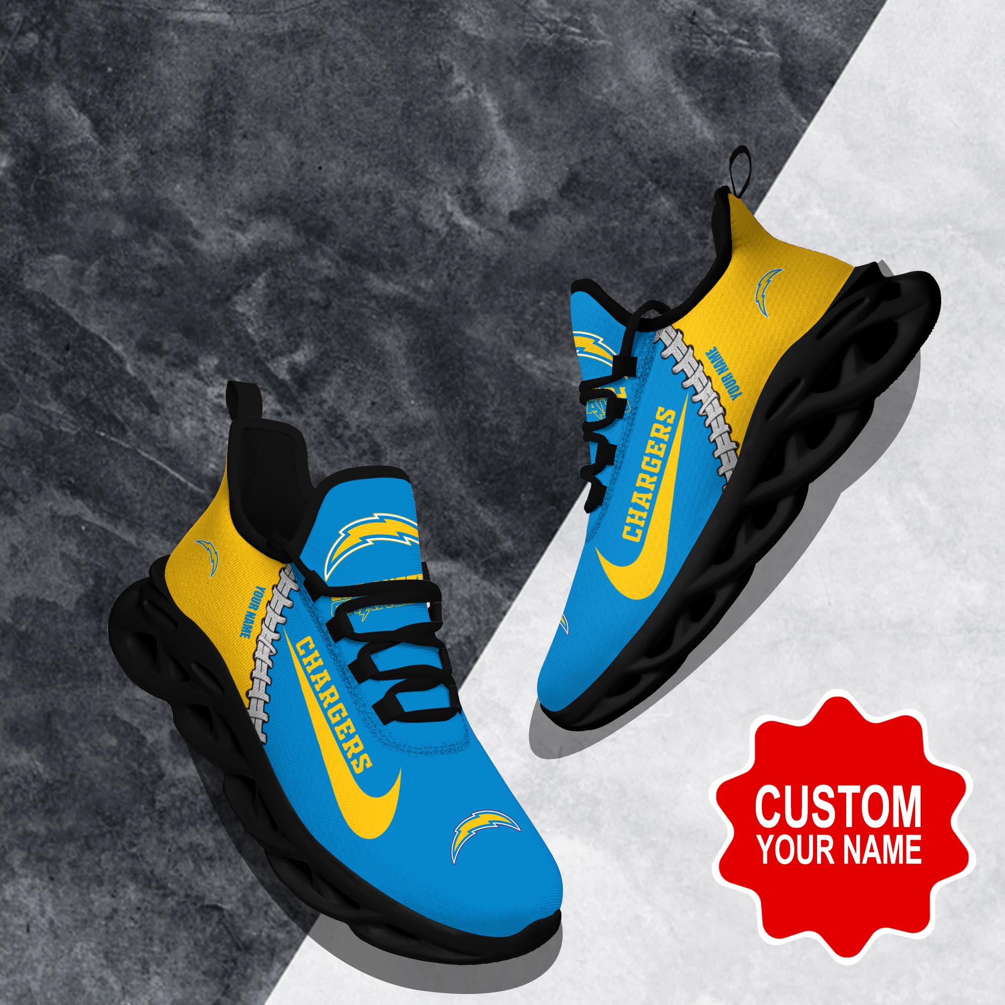 Ideafootwear Los Angeles Chargers Max Soul Shoes Sneakers For Men And Women 14