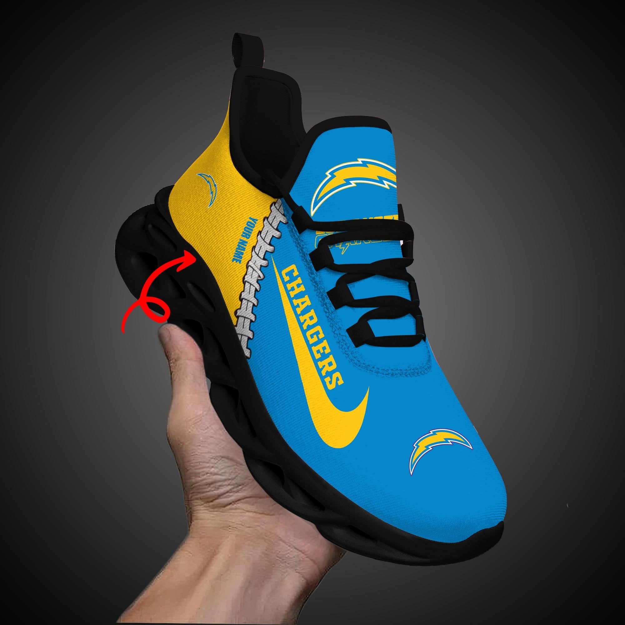 Ideafootwear Los Angeles Chargers Max Soul Shoes Sneakers For Men And Women 14