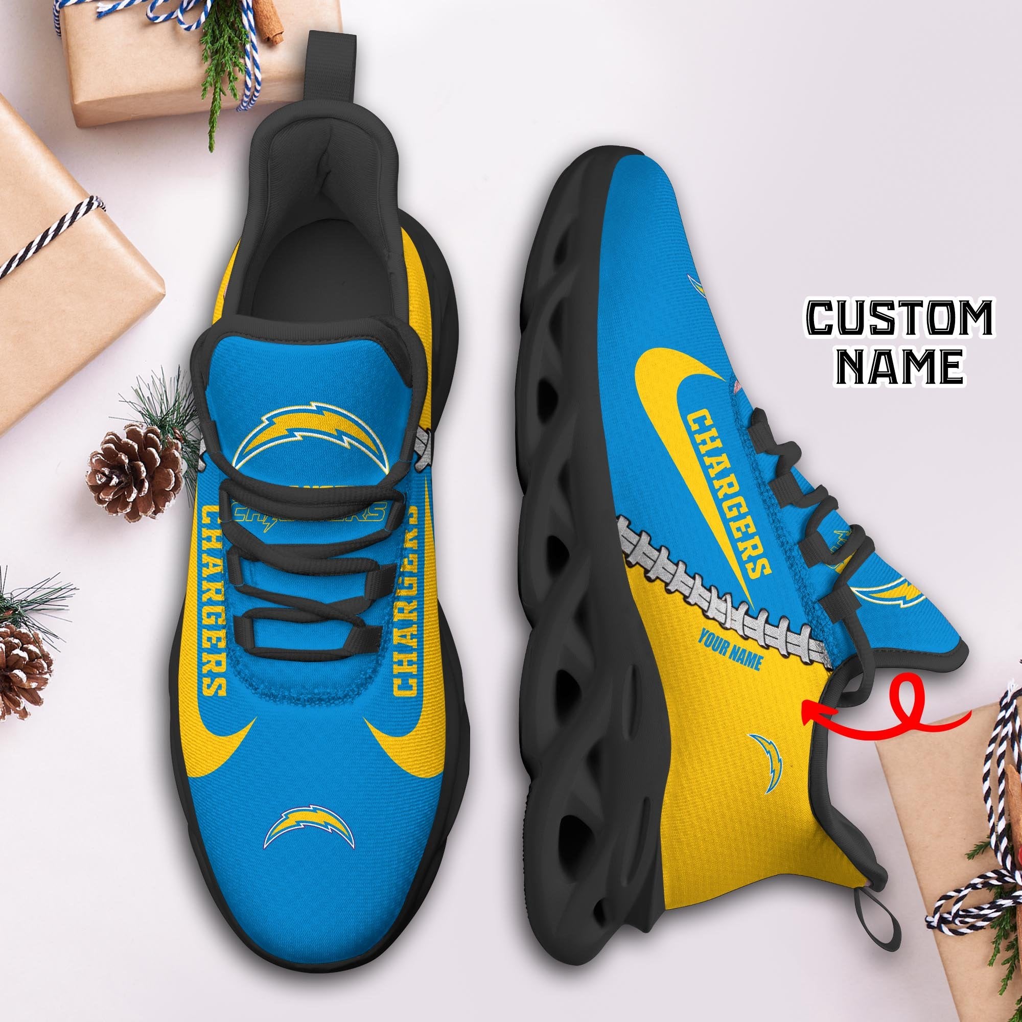 Ideafootwear Los Angeles Chargers Max Soul Shoes Sneakers For Men And Women 14