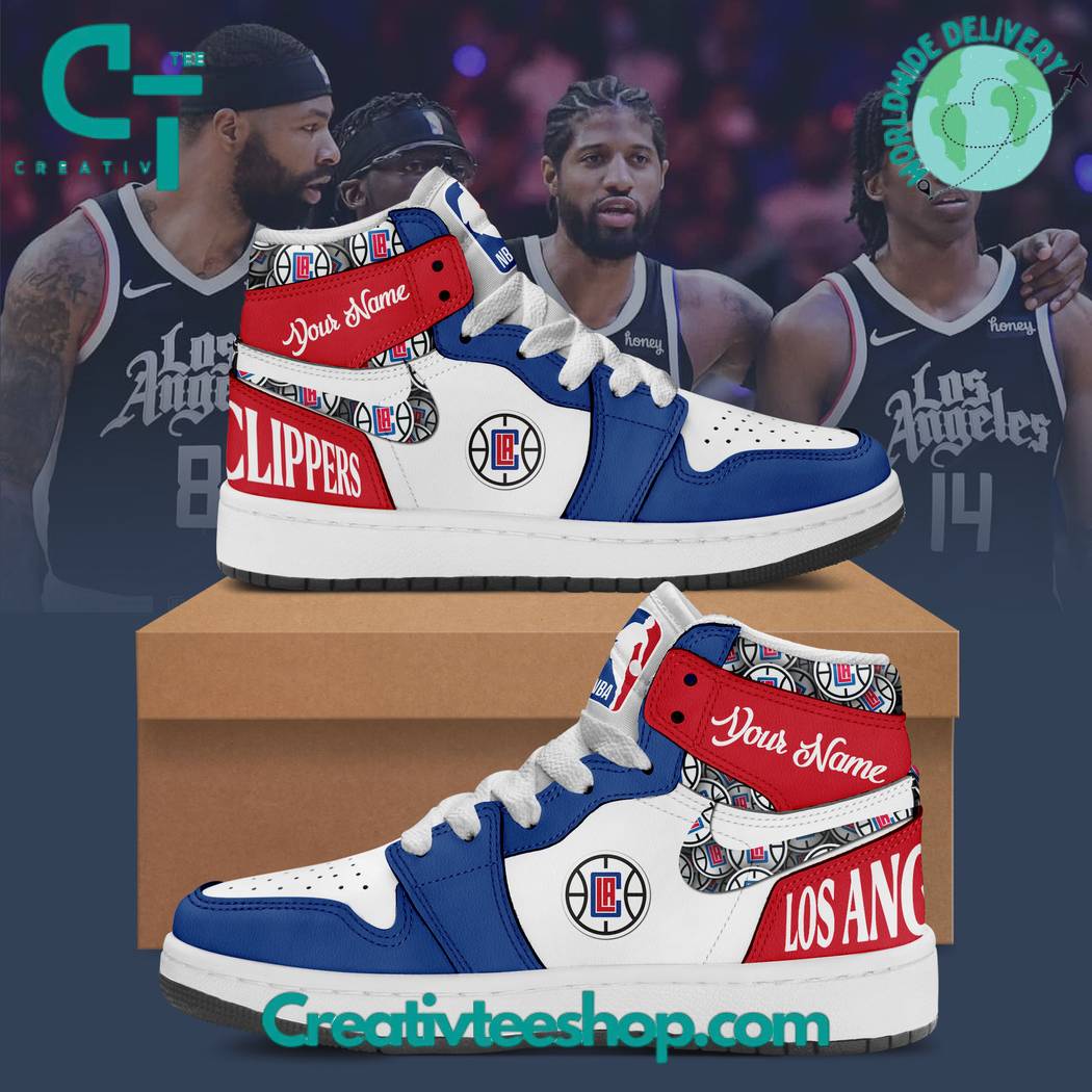 Ideafootwear Los Angeles Clippers AJ1 High Sneakers Shoes For Men And Women 2