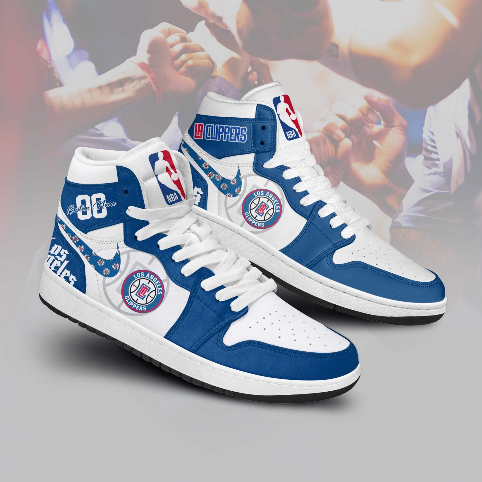 Ideafootwear Los Angeles Clippers AJ1 High Sneakers Shoes For Men And Women 1