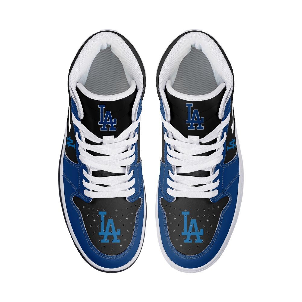 Ideafootwear Los Angeles Dodgers AJ1 High Sneakers Shoes For Men And Women 8