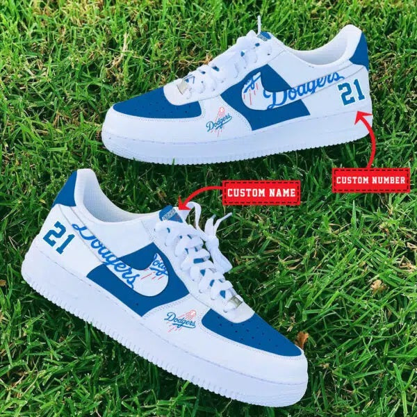 Ideafootwear Los Angeles Dodgers MLB Air Low-Top Sneakers Shoes For Men And Women 1