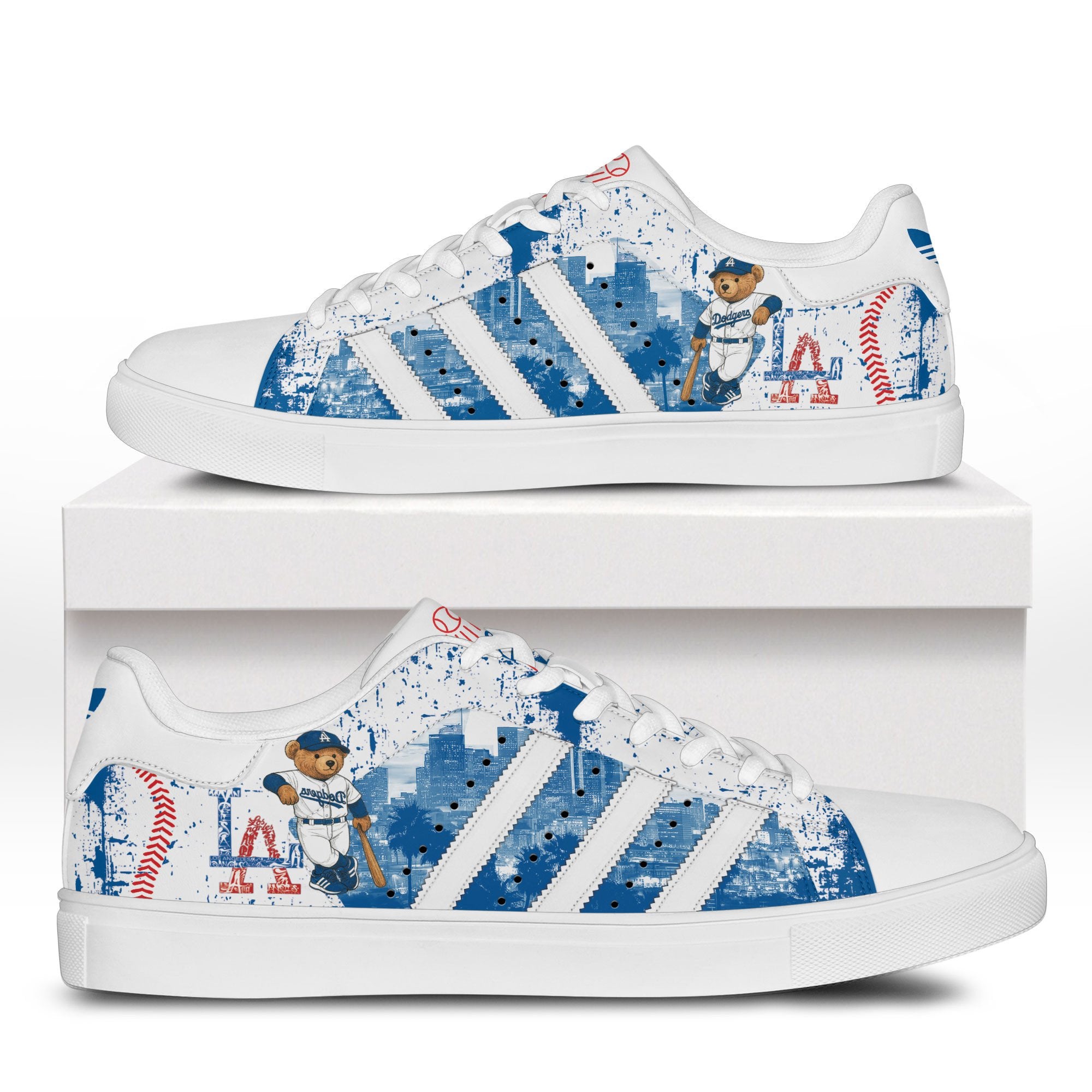 Ideafootwear Los Angeles Dodgers Skate Stan Shoes Sneakes For Men And Women 3
