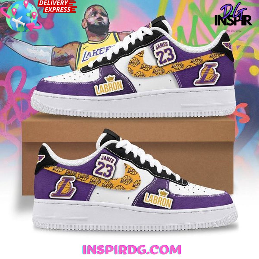 Ideafootwear Los Angeles Lakers Air Low-Top Sneakers Shoes For Men And Women 7