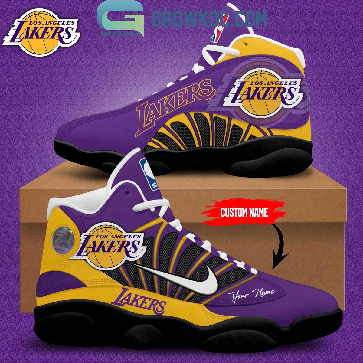 Ideafootwear Los Angeles Lakers AJ13 Sneakers Shoes For Men And Women 6