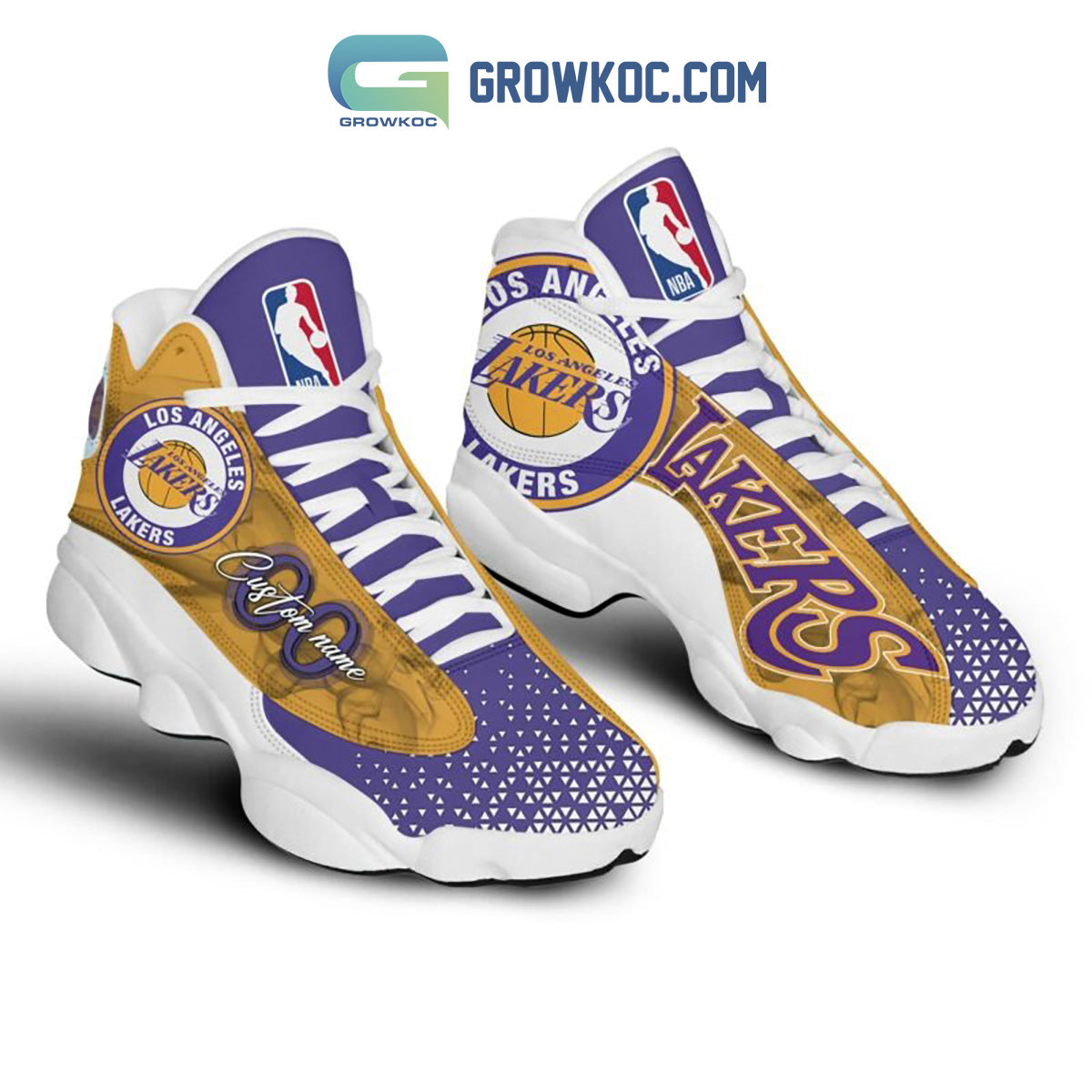 Ideafootwear Los Angeles Lakers AJ13 Sneakers Shoes For Men And Women 17