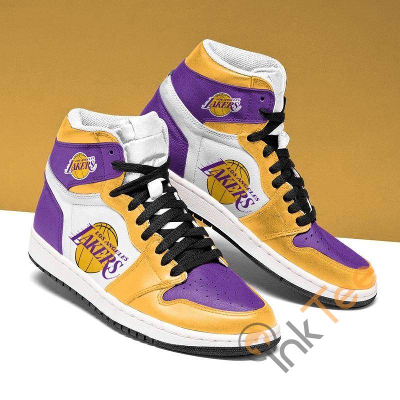 Ideafootwear Los Angeles Lakers NBA AJ1 High Sneakers Shoes For Men And Women 5