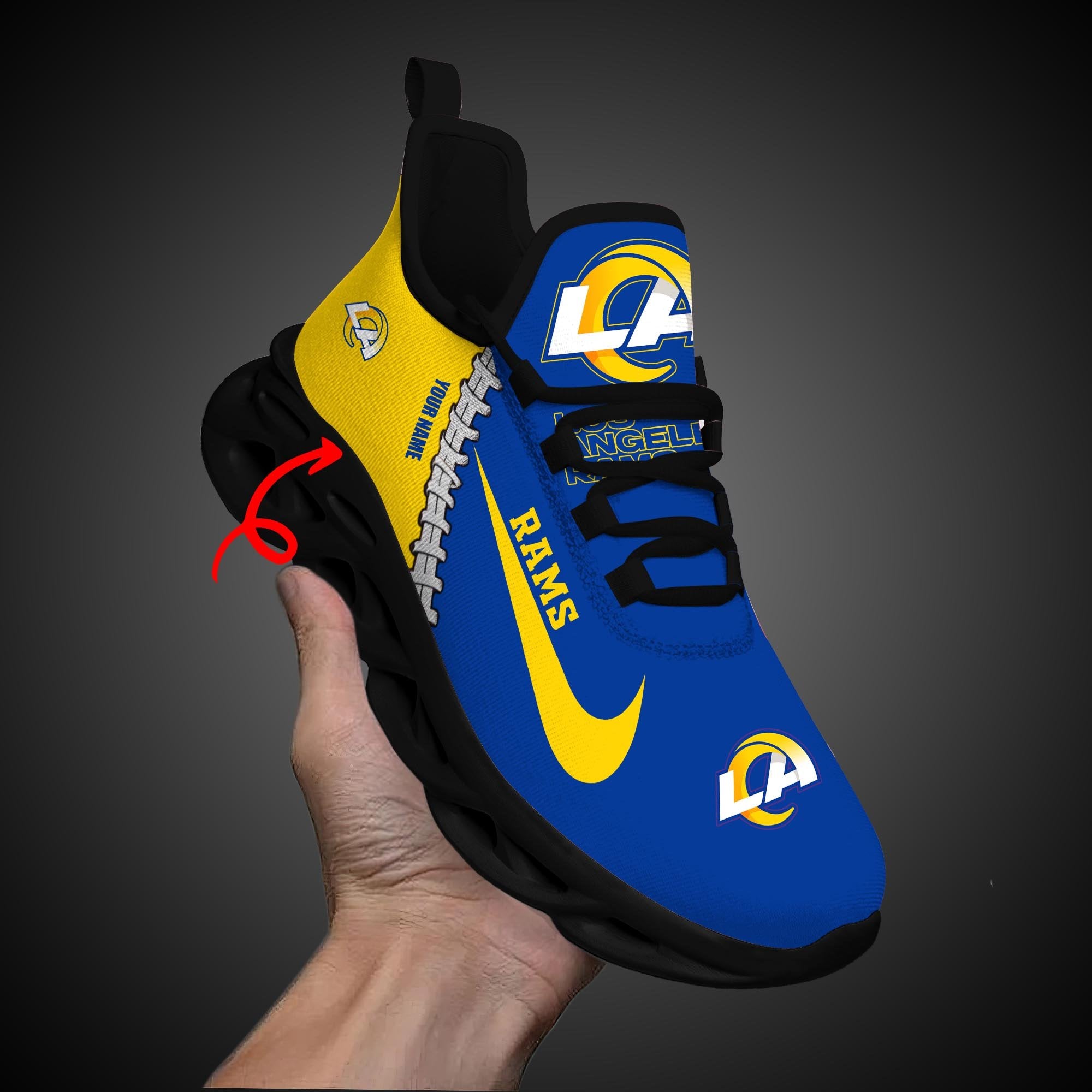 Ideafootwear Los Angeles Rams Max Soul Shoes Sneakers For Men And Women 34