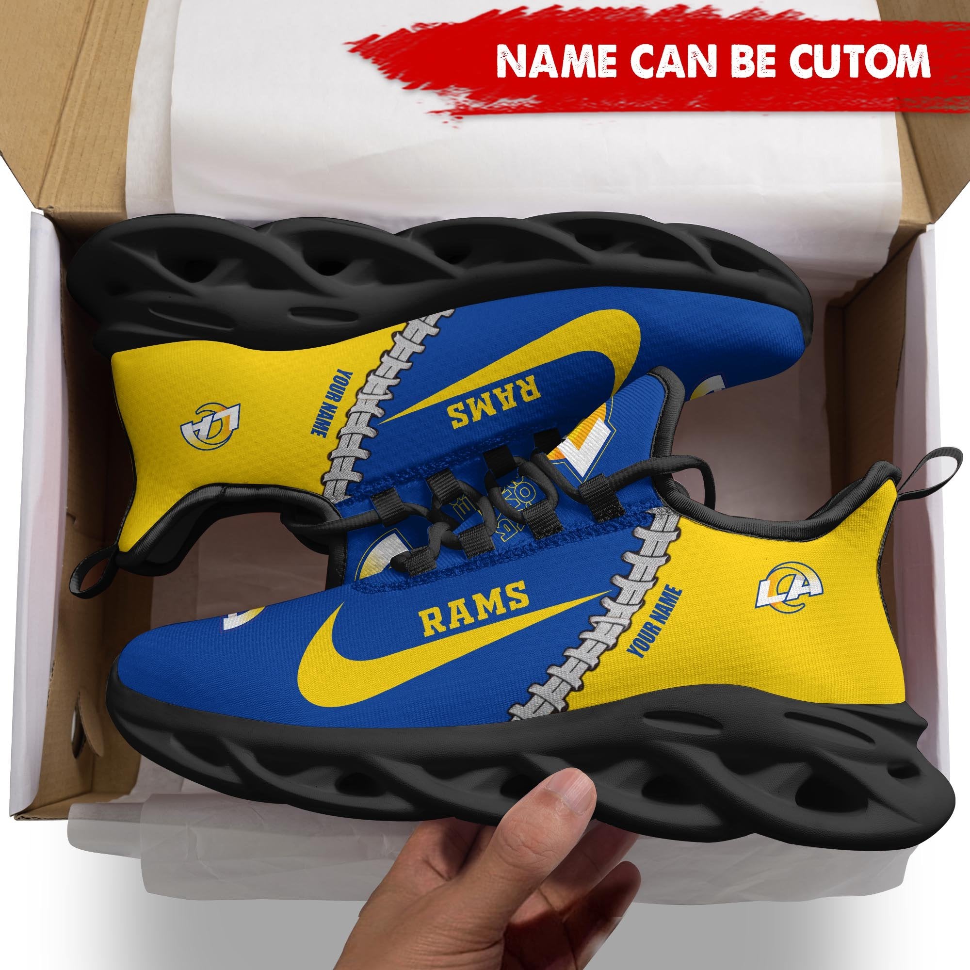 Ideafootwear Los Angeles Rams Max Soul Shoes Sneakers For Men And Women 34