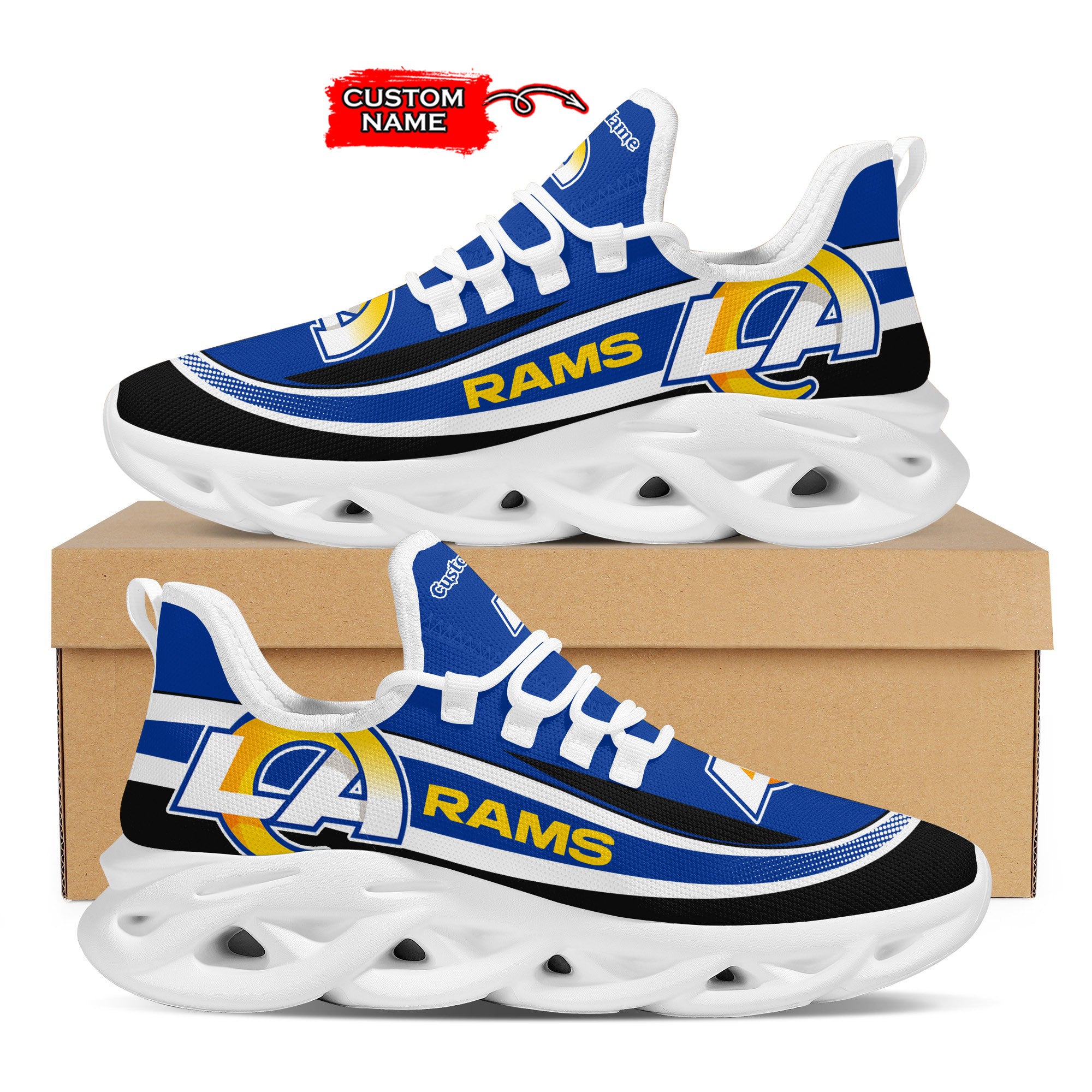 Ideafootwear Los Angeles Rams Max Soul Shoes Sneakers For Men And Women 38