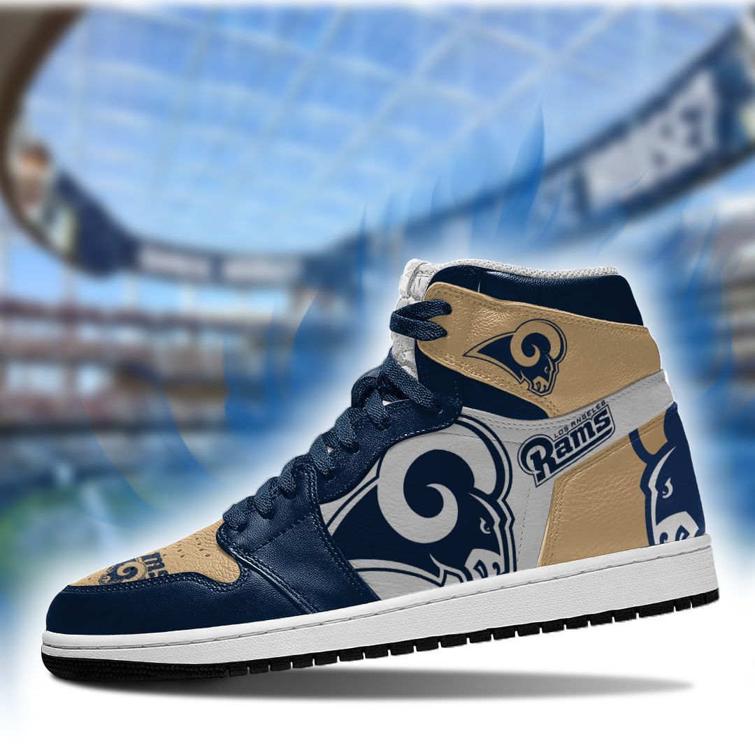 Ideafootwear Los Angeles Rams NFL AJ1 High Sneakers Shoes For Men And Women 1