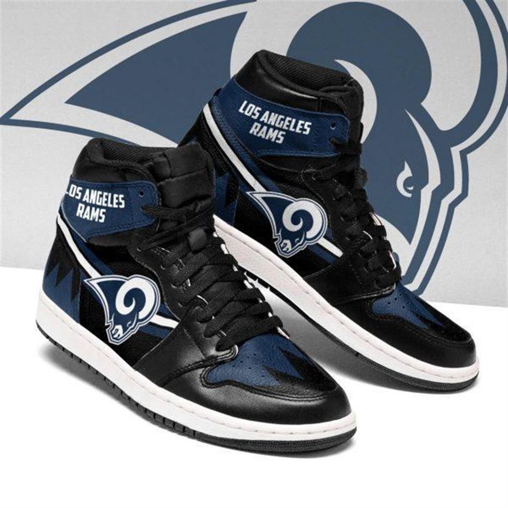 Ideafootwear Los Angeles Rams NFL AJ1 High Sneakers Shoes For Men And Women 12