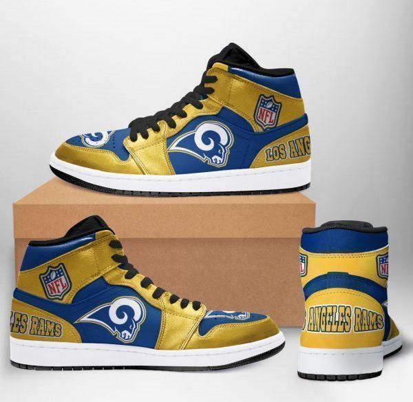 Ideafootwear Los Angeles Rams NFL AJ1 High Sneakers Shoes For Men And Women 10