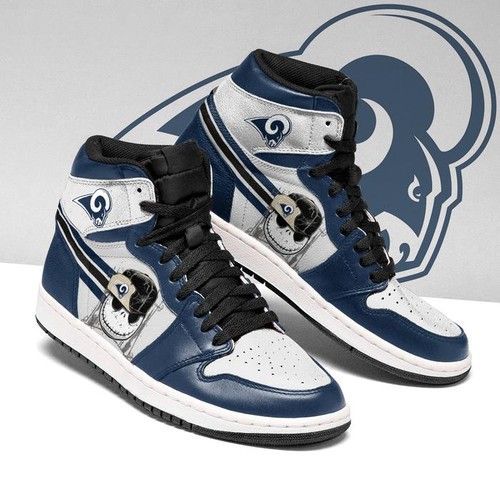 Ideafootwear Los Angeles Rams NFL AJ1 High Sneakers Shoes For Men And Women 8
