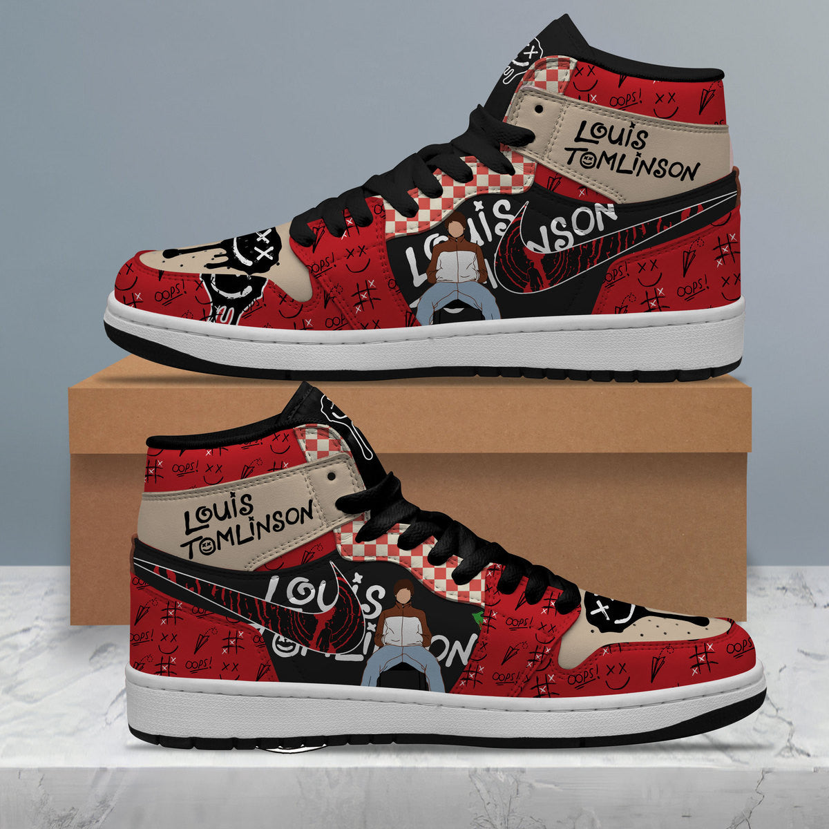 Ideafootwear Louis Tomlinson AJ1 High Sneakers Shoes For Men And Women 1