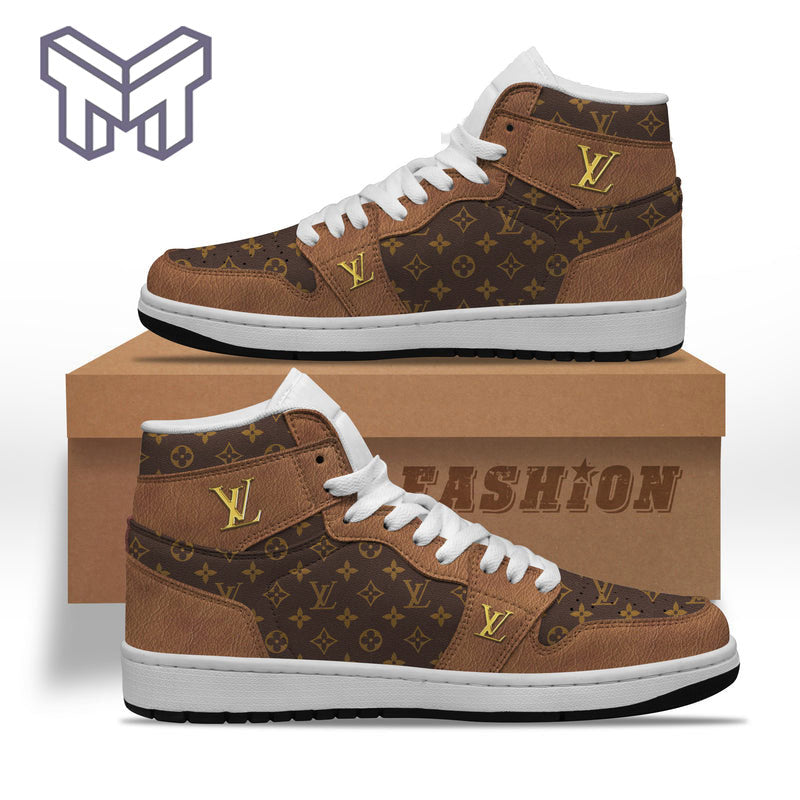 Ideafootwear Louis Vuitton AJ1 High Sneakers Shoes For Men And Women 5