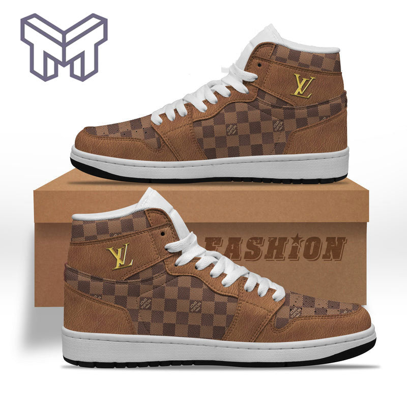 Ideafootwear Louis Vuitton AJ1 High Sneakers Shoes For Men And Women 4