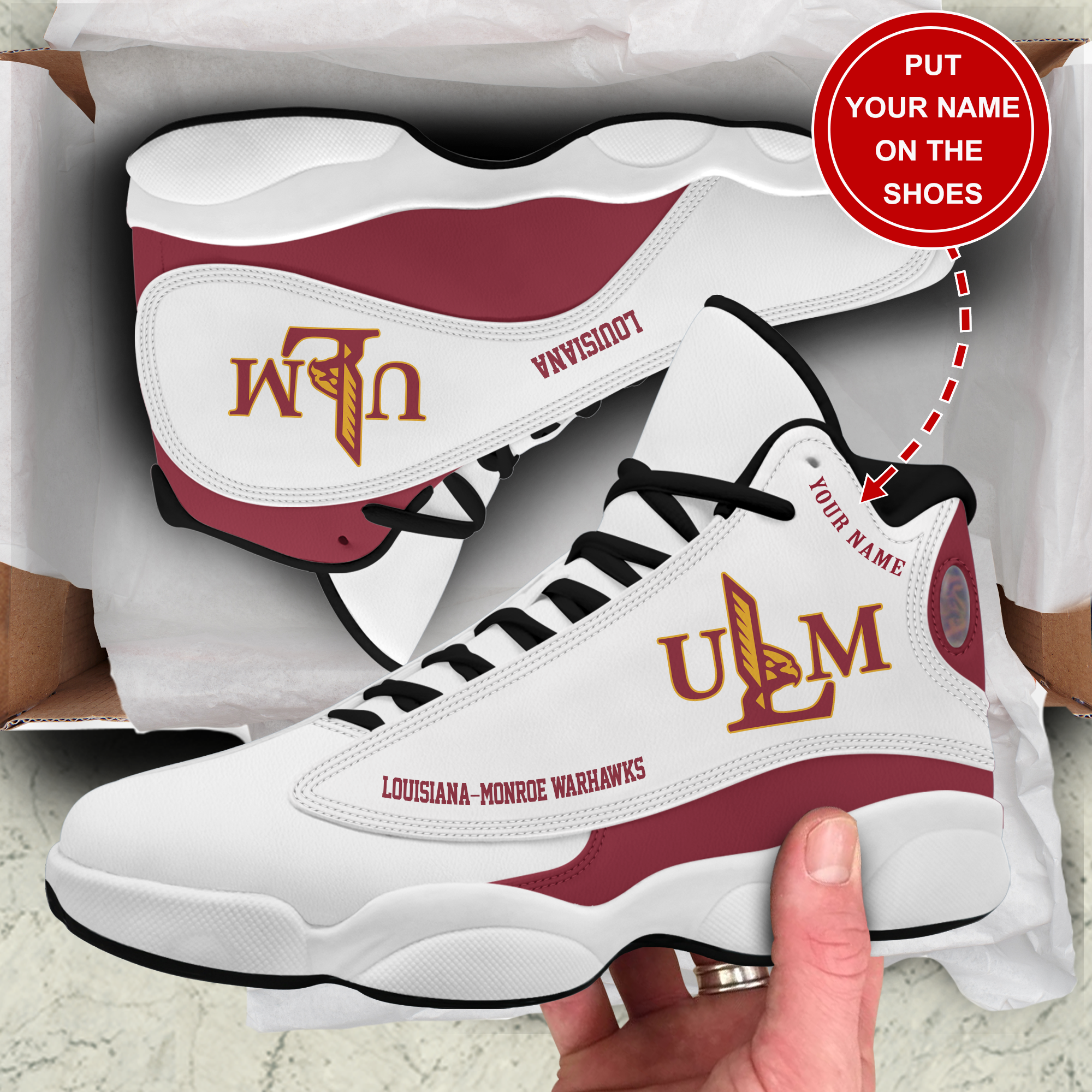 Ideafootwear Louisiana-Monroe Warhawks AJ13 Sneakers Shoes For Men And Women 1