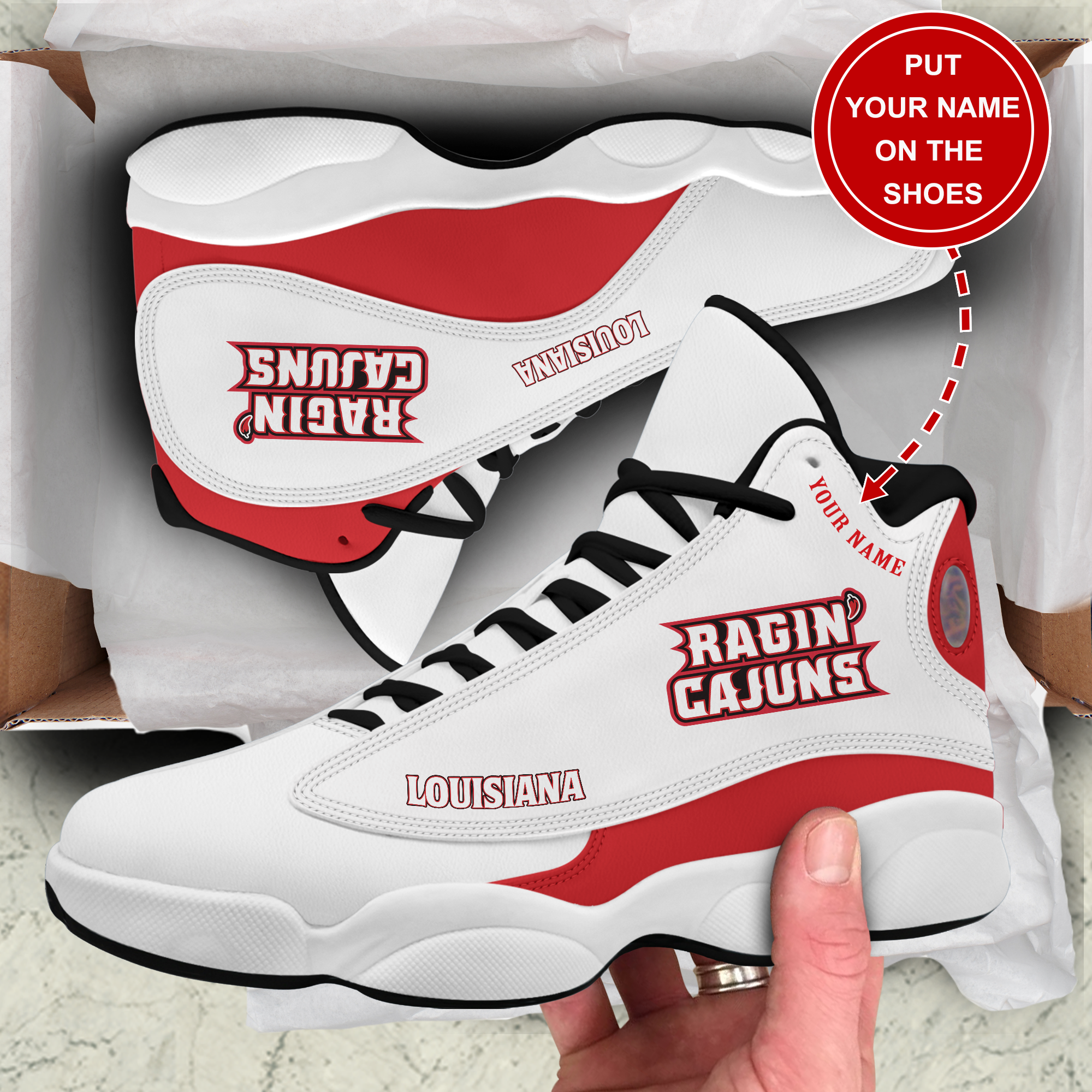Ideafootwear Louisiana Ragin Cajuns AJ13 Sneakers Shoes For Men And Women 1