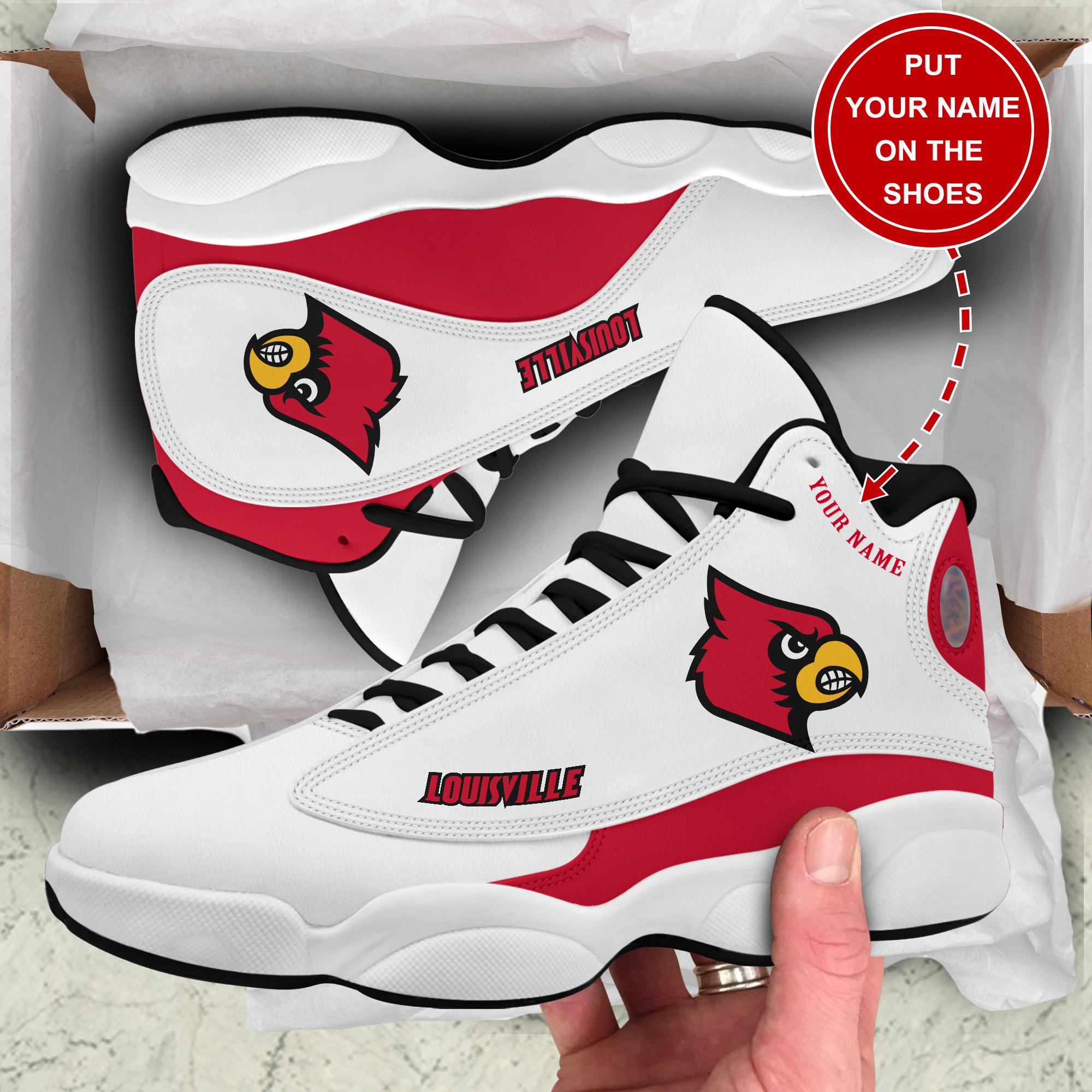 Ideafootwear Louisville Cardinals AJ13 Sneakers Shoes For Men And Women 1