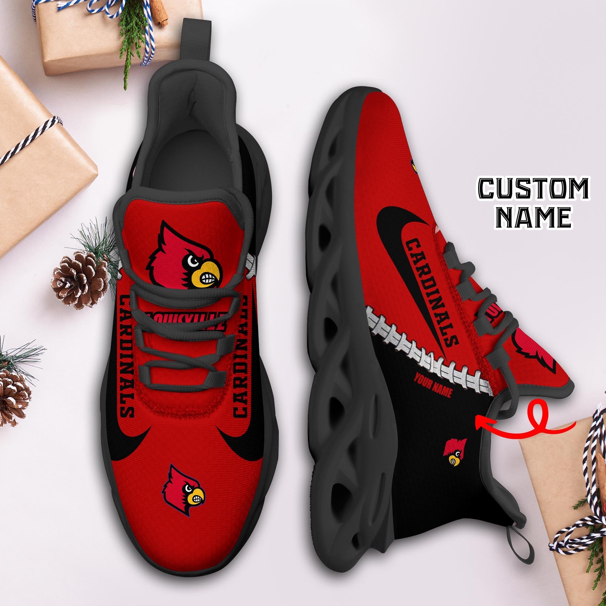 Ideafootwear Louisville Cardinals Max Soul Shoes Sneakers For Men And Women 1