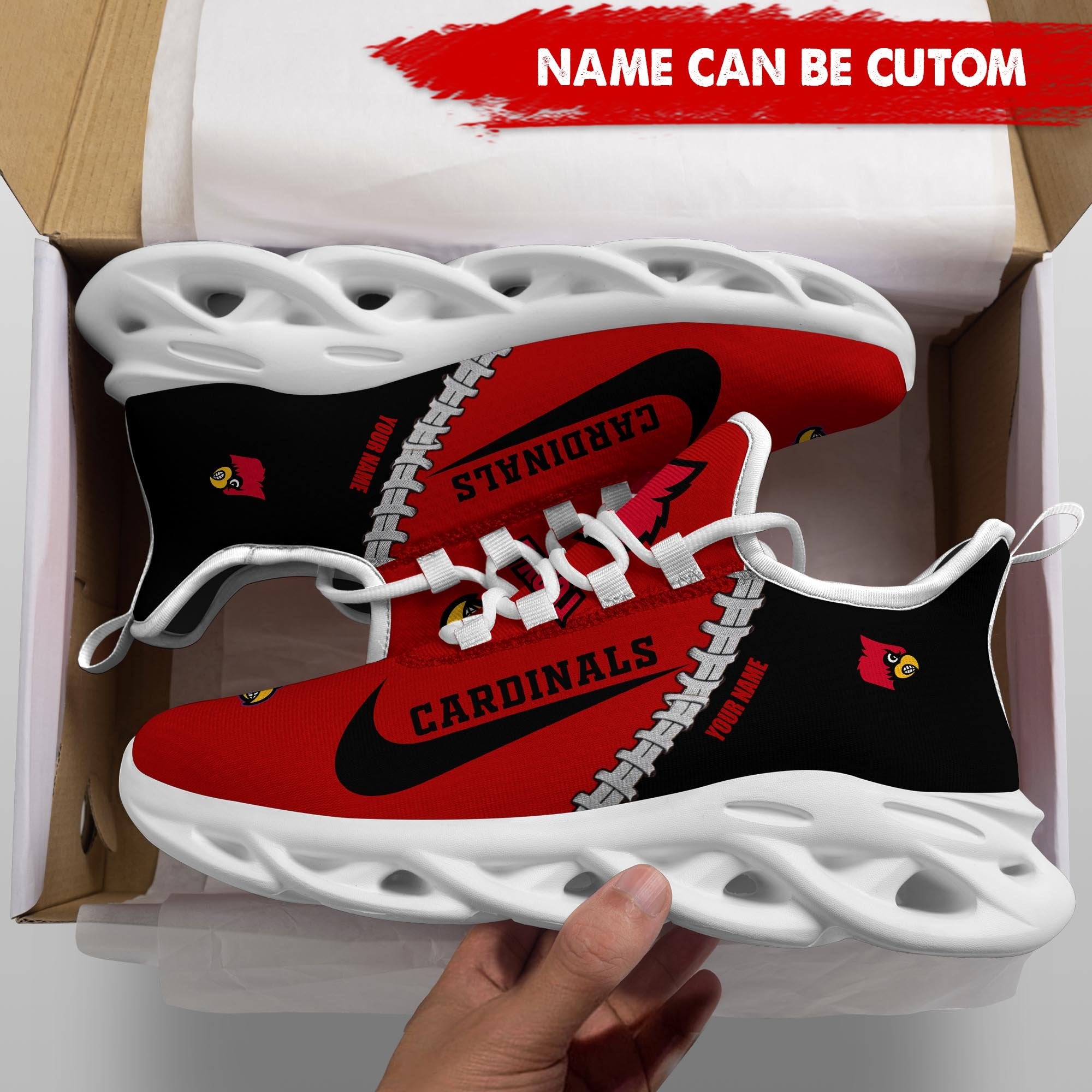 Ideafootwear Louisville Cardinals Max Soul Shoes Sneakers For Men And Women 1