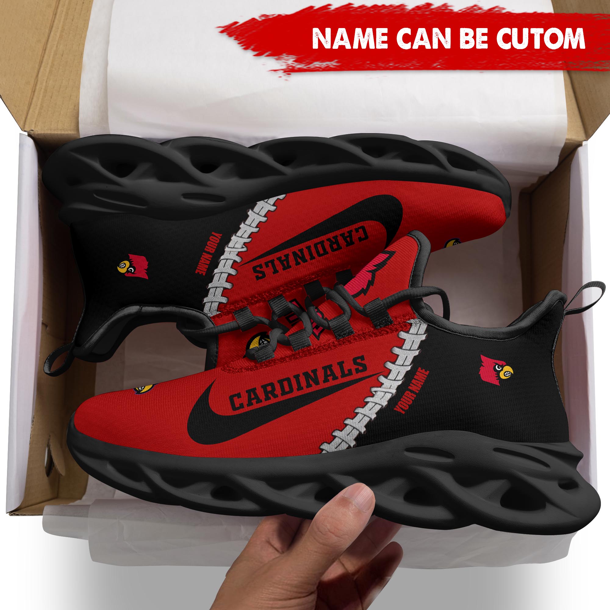 Ideafootwear Louisville Cardinals Max Soul Shoes Sneakers For Men And Women 1