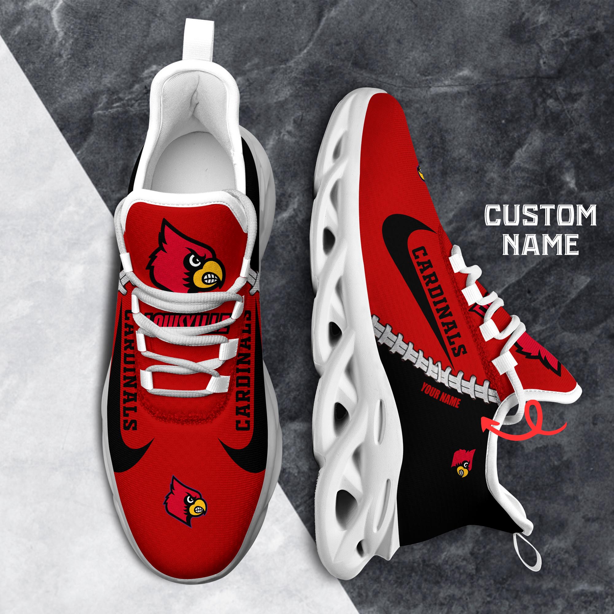 Ideafootwear Louisville Cardinals Max Soul Shoes Sneakers For Men And Women 1