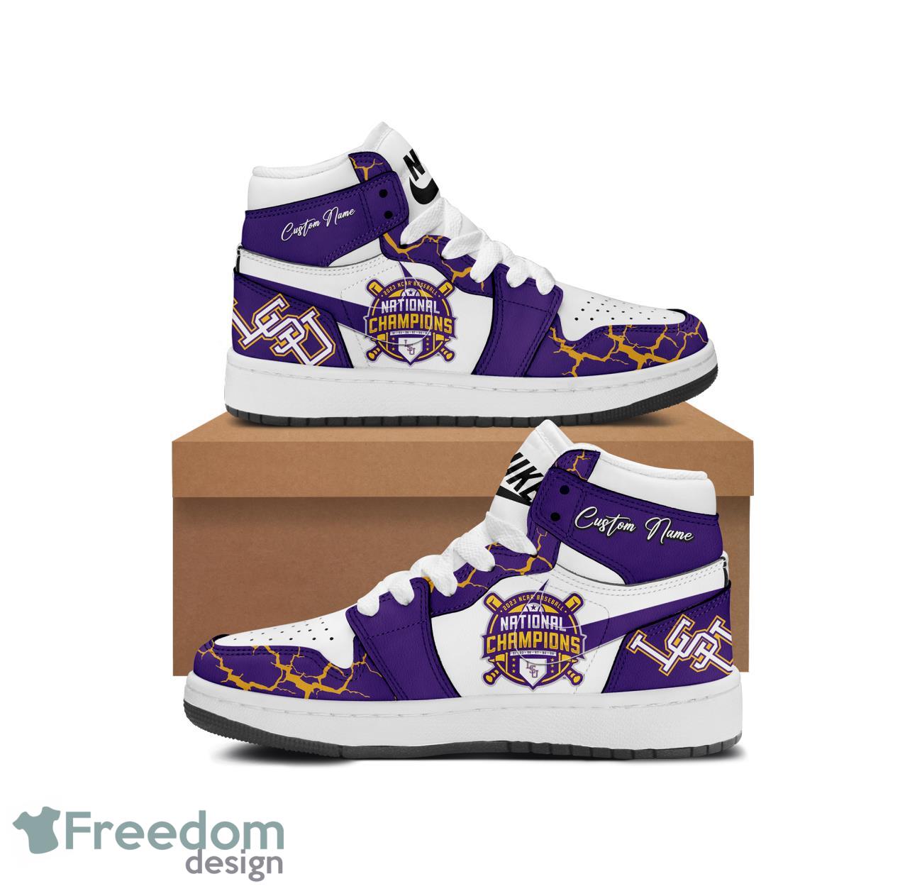 Ideafootwear LSU Tigers AJ1 High Sneakers Shoes For Men And Women 1