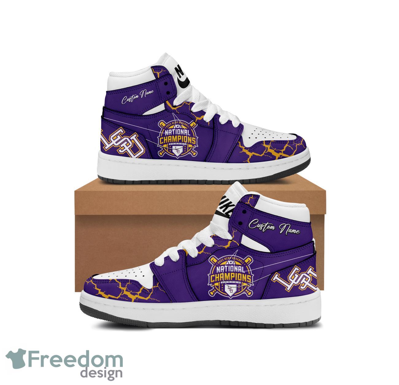 Ideafootwear LSU Tigers AJ1 High Sneakers Shoes For Men And Women 3