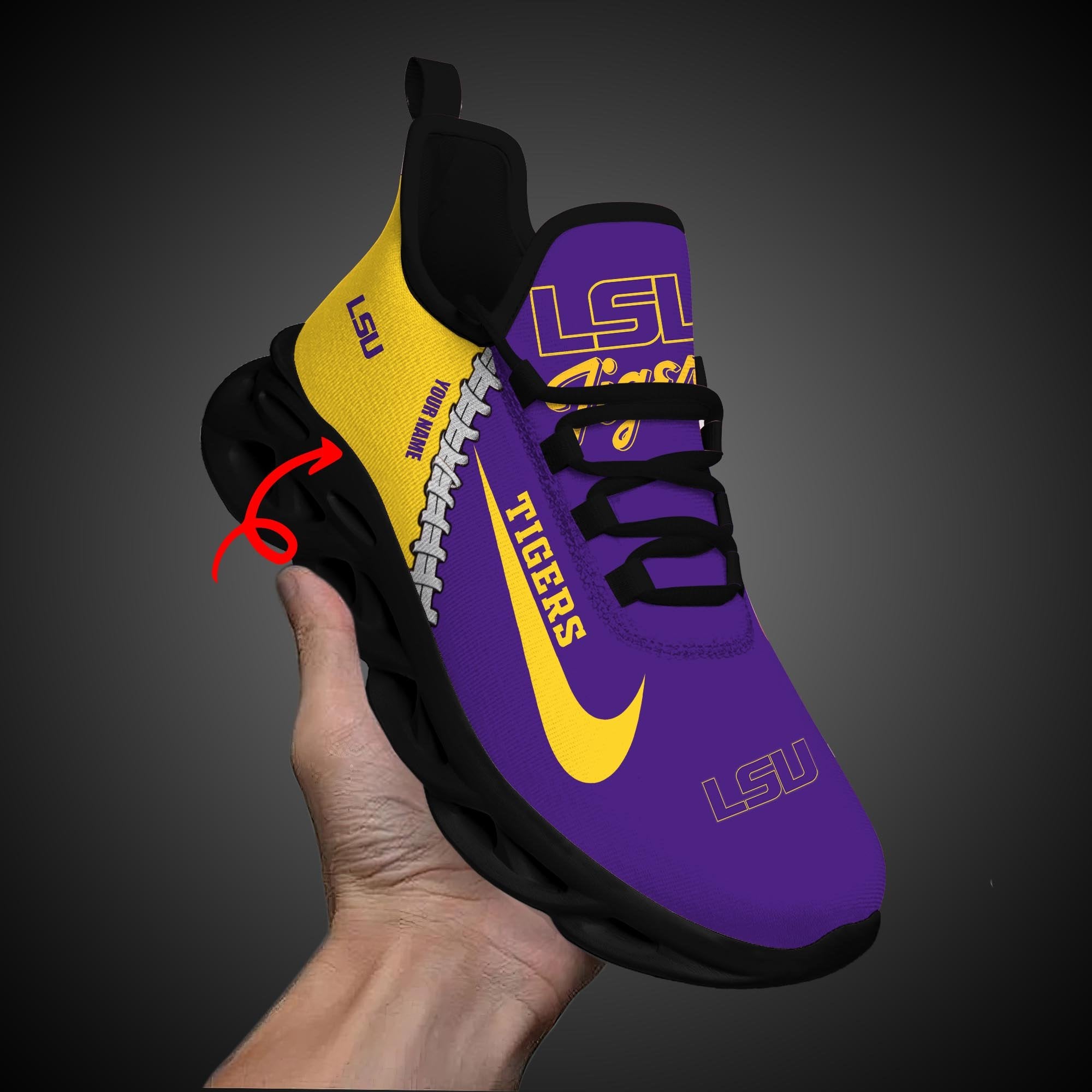Ideafootwear LSU Tigers Max Soul Shoes Sneakers For Men And Women 2