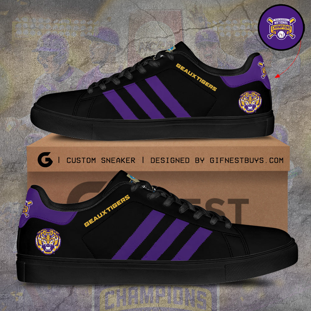 Ideafootwear LSU Tigers Skate Stan Shoes Sneakes For Men And Women 1