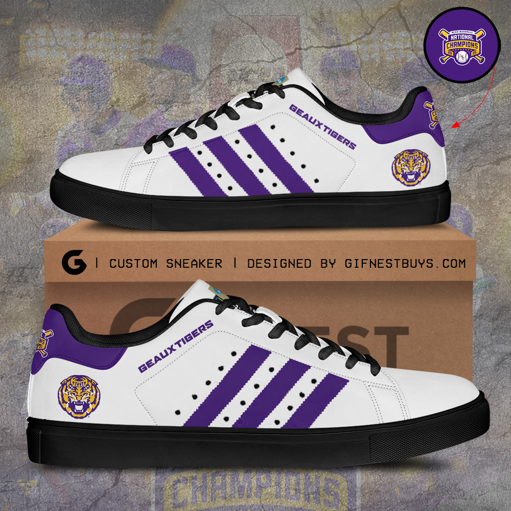Ideafootwear LSU Tigers Skate Stan Shoes Sneakes For Men And Women 2
