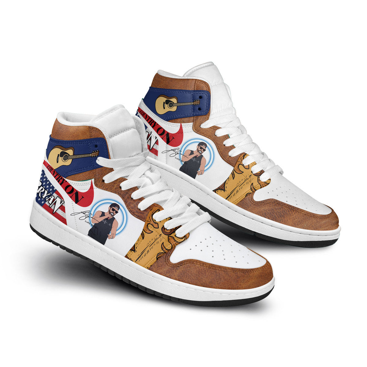 Ideafootwear Luke Bryan AJ1 High Sneakers Shoes For Men And Women 2