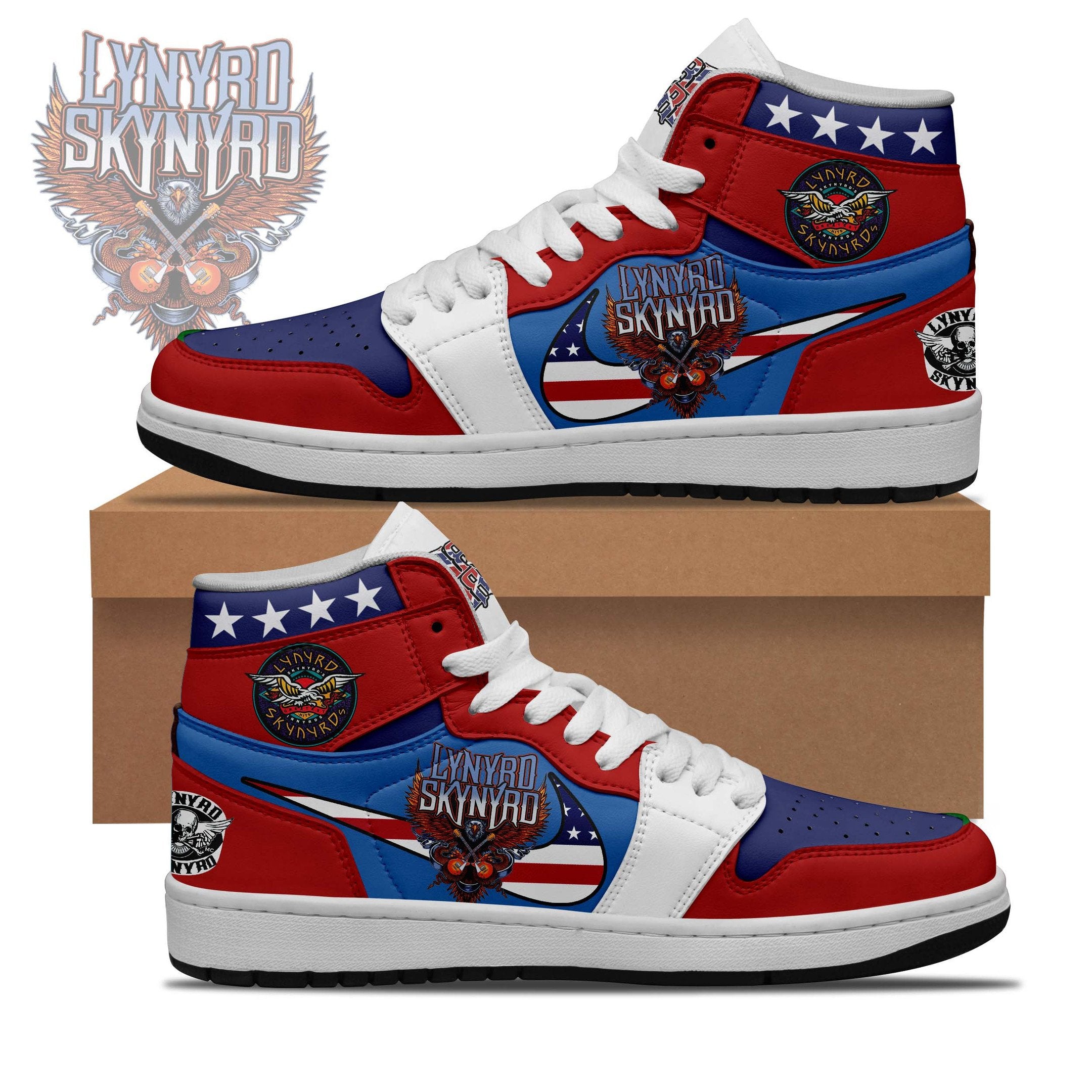 Ideafootwear Lynyrd Skynyrd AJ1 High Sneakers Shoes For Men And Women 7