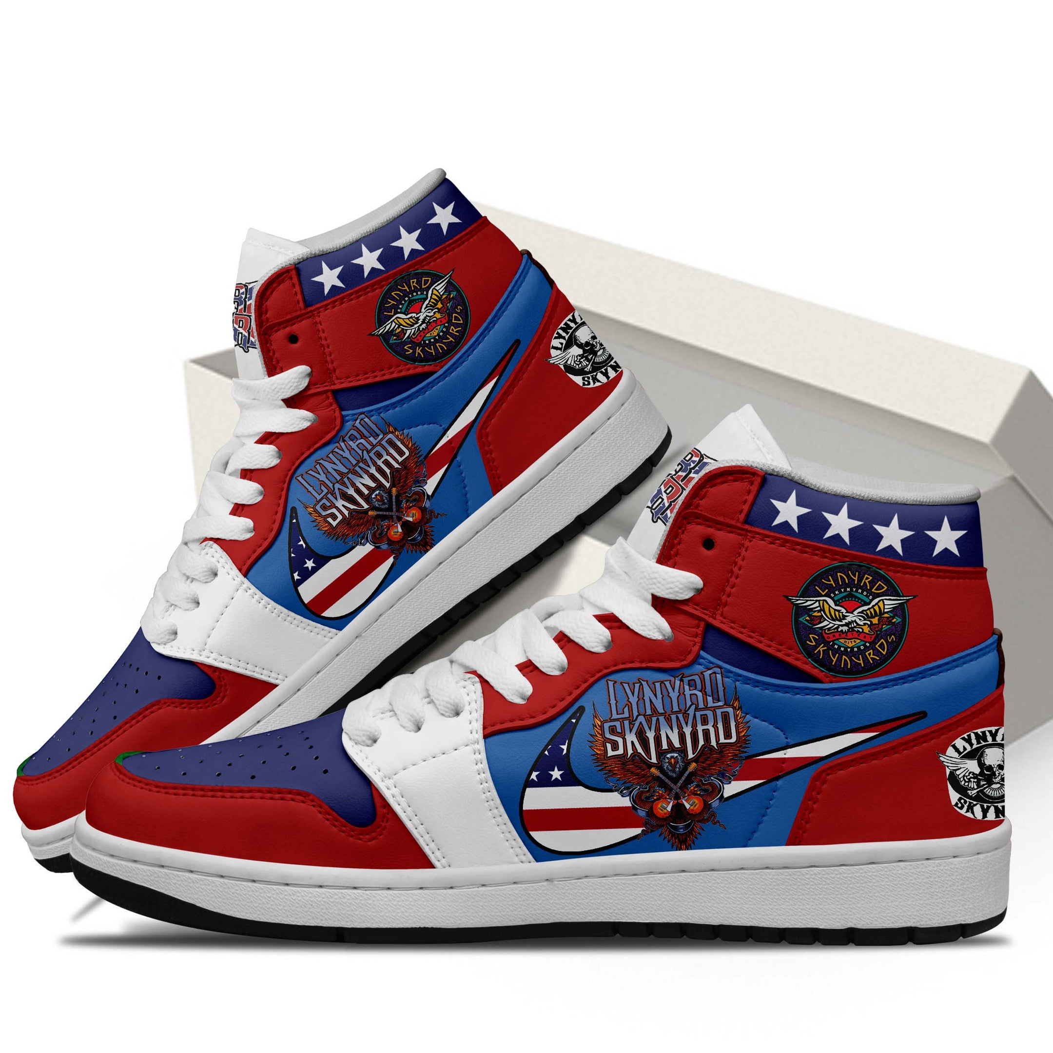 Ideafootwear Lynyrd Skynyrd AJ1 High Sneakers Shoes For Men And Women 7