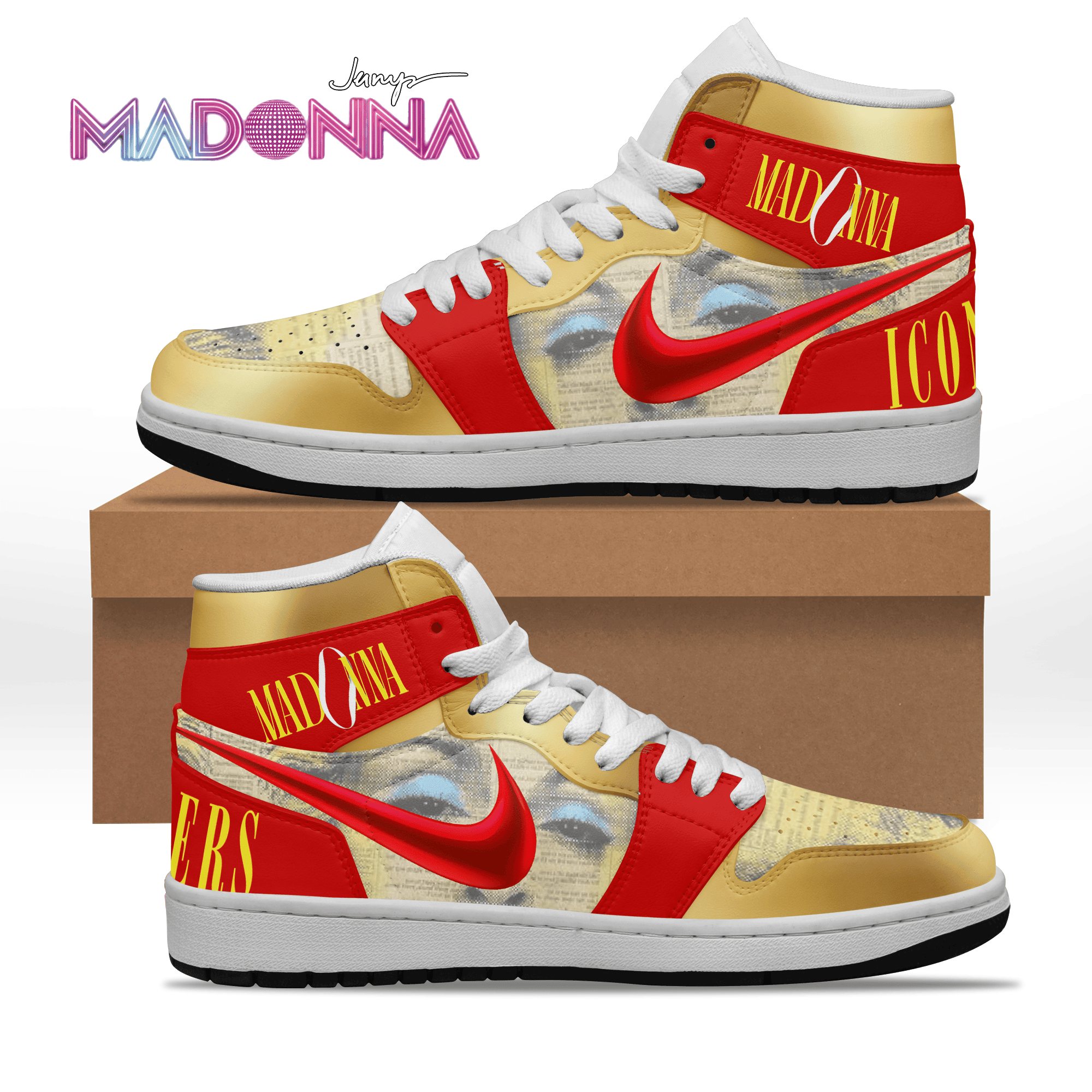 Ideafootwear Madonna AJ1 High Sneakers Shoes For Men And Women 7