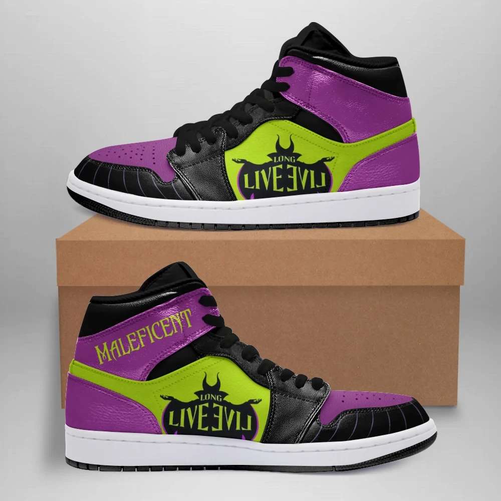 Ideafootwear Maleficent AJ1 High Sneakers Shoes For Men And Women 2