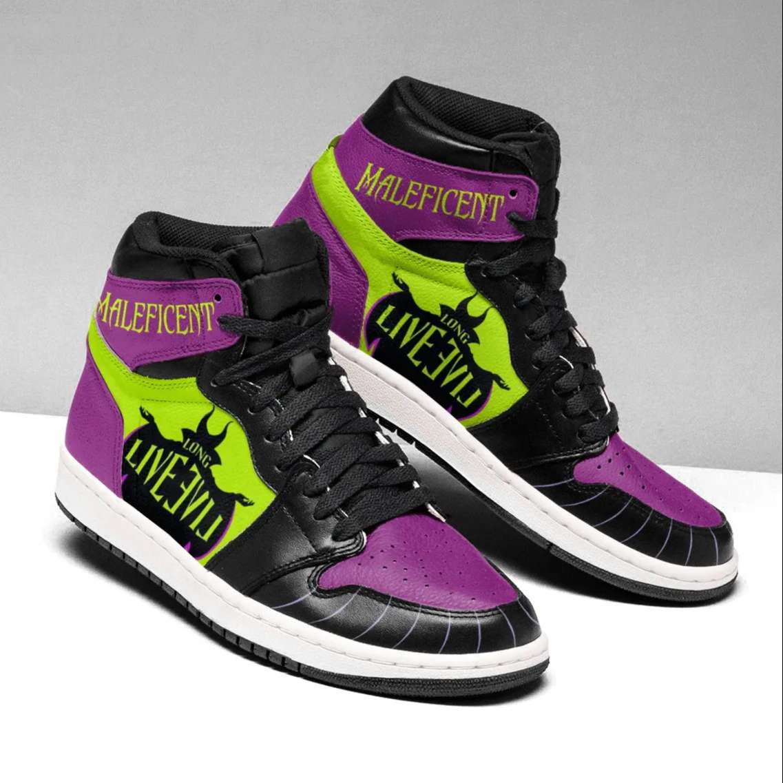 Ideafootwear Maleficent AJ1 High Sneakers Shoes For Men And Women 2