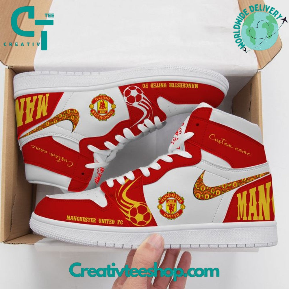 Ideafootwear Manchester United AJ1 High Sneakers Shoes For Men And Women 1
