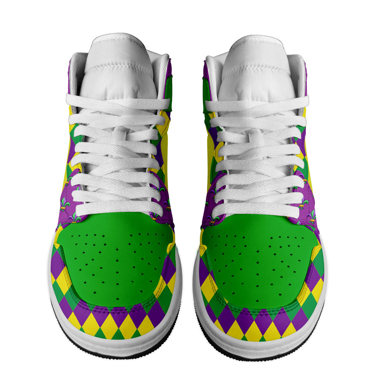 Ideafootwear Mardi Gras AJ1 High Sneakers Shoes For Men And Women 1