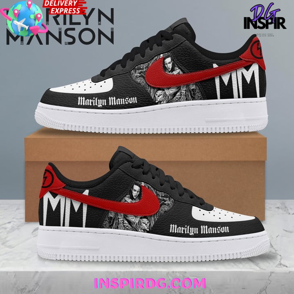 Ideafootwear Marilyn Manson Rocker Air Low-Top Sneakers Shoes For Men And Women 1