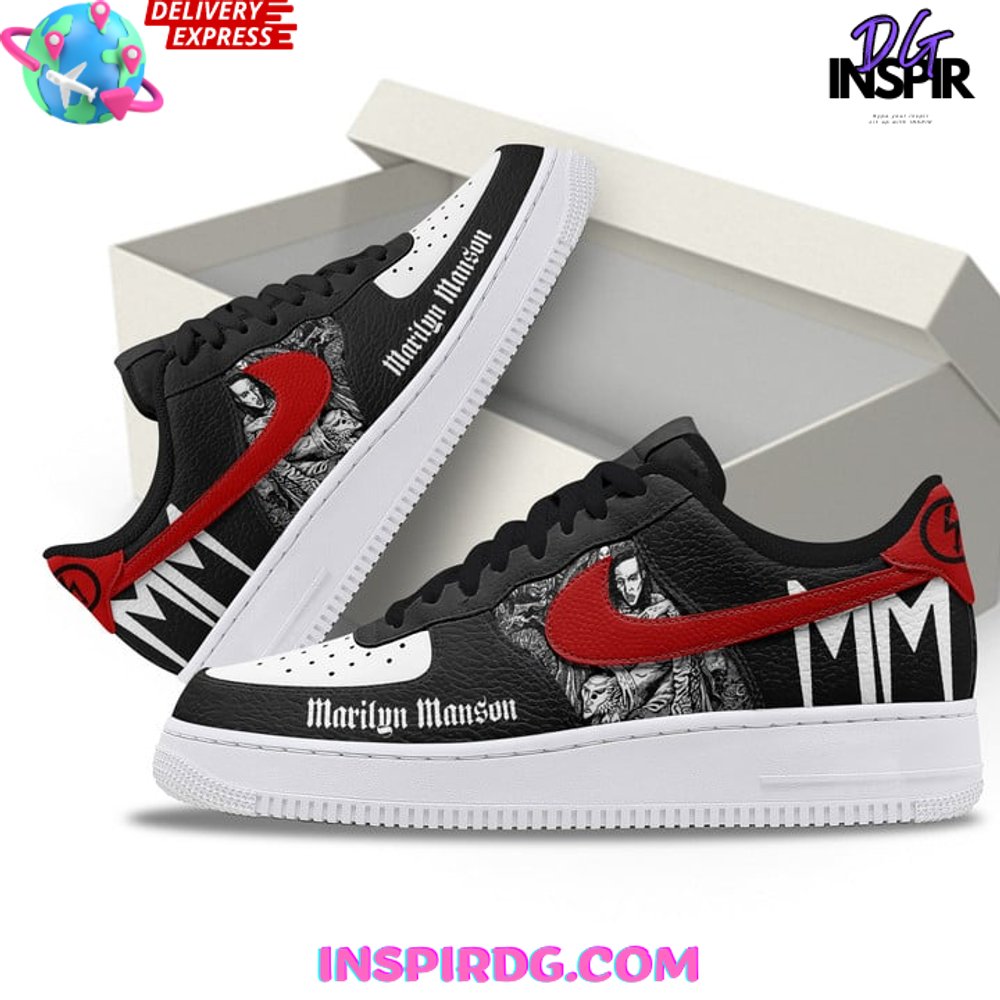 Ideafootwear Marilyn Manson Rocker Air Low-Top Sneakers Shoes For Men And Women 1