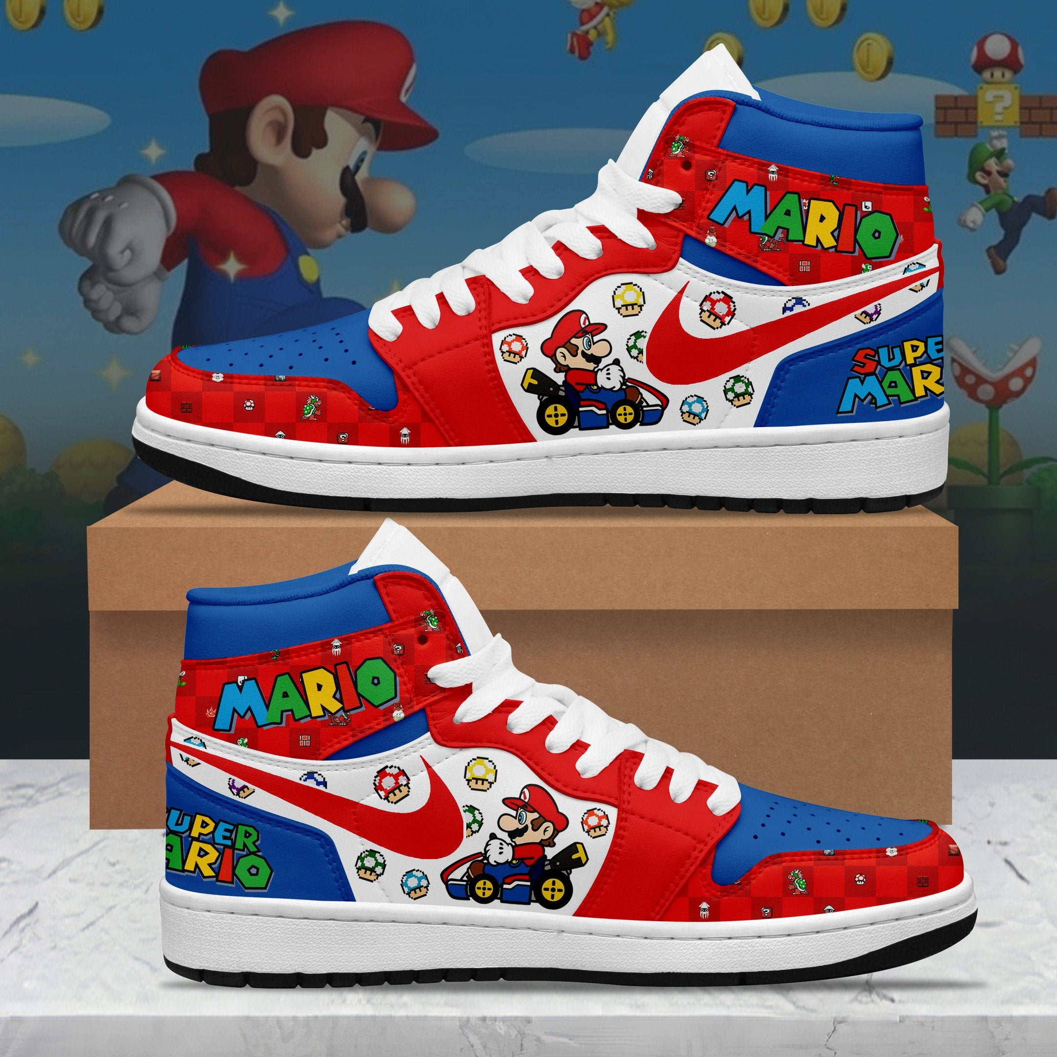 Ideafootwear Mario AJ1 High Sneakers Shoes For Men And Women 6