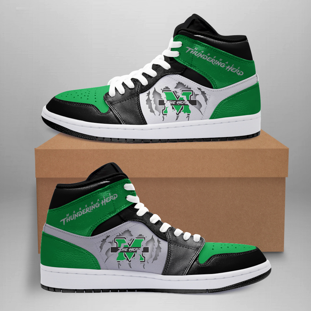 Ideafootwear Marshall Thundering Herd AJ1 High Sneakers Shoes For Men And Women 1